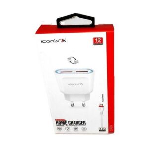 Chargeur ICONIX IC-HC1022 2.4A avec 2 Ports USB & Cable USB vers Lightning