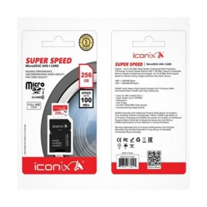 Carte Mémoire Micro SD ICONIX 256GB Classe 10 Avec adaptateur
