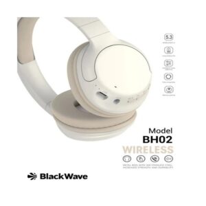 Casque Sans Fil BLACKWAVE BH02 Bluetooth & Carte Mémoire - Beige