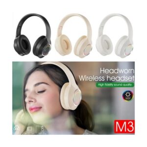 Casque Sans Fil M3 Bluetooth & Carte Mémoire - Beige