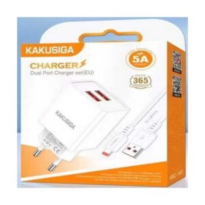 Chargeur Rapide KAKUSIGA KSC-1621 5A avec 2 Ports USB & Cable USB vers Lightning