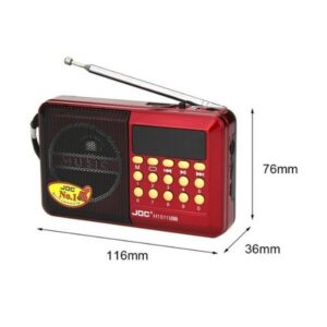 Radio Mini Numérique Portable JOC H2303-S 5W - Rouge