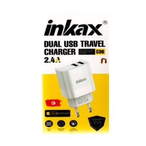 Chargeur INKAX C06 2.4A avec 2 Ports USB & Cable USB vers Micro USB