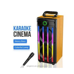 Haut Parleur Sans Fil Rechargeable SING-E JQS9401 4800W - bois et noir