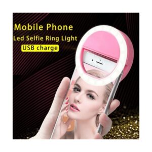 Anneau Lumineux Rechargeable pour Selfie 28 LED - Rose