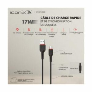 Cable Chargeur Rapide USB vers Type-C ICONIX IC-UC1628 17W