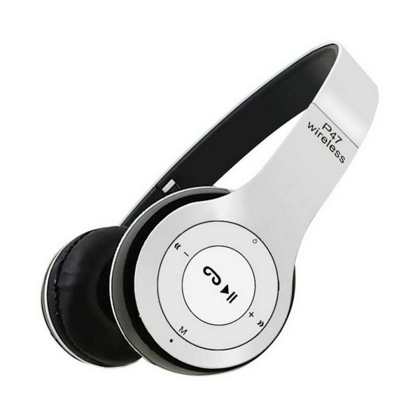 Casque Sans Fil P47 Bluetooth & Carte Mémoire - Blanc