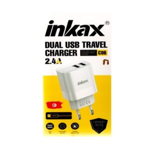Chargeur INKAX C06 2.4A avec 2 Ports USB & Cable USB vers Micro USB